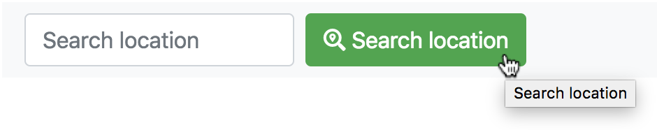 Button labelled search location with a matching accessible name search location