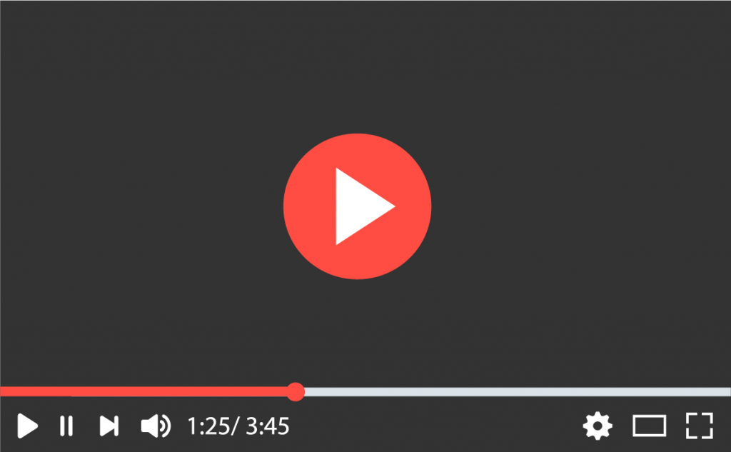 Red play button on a video