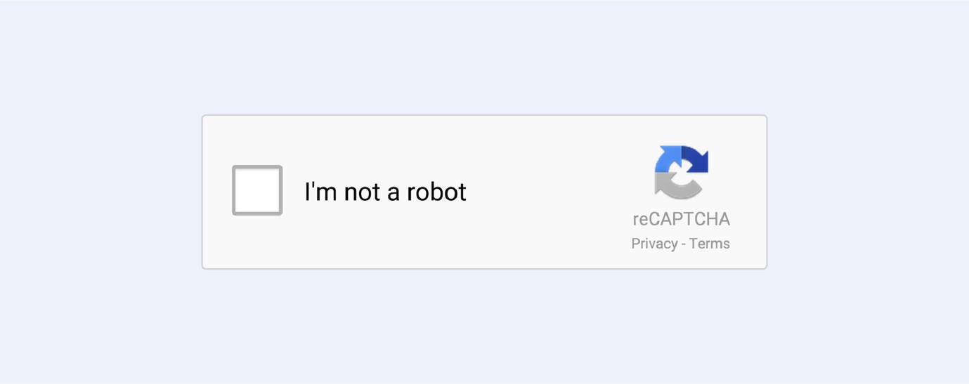 Google reCAPTCHA checkbox labelled I'm not a robot