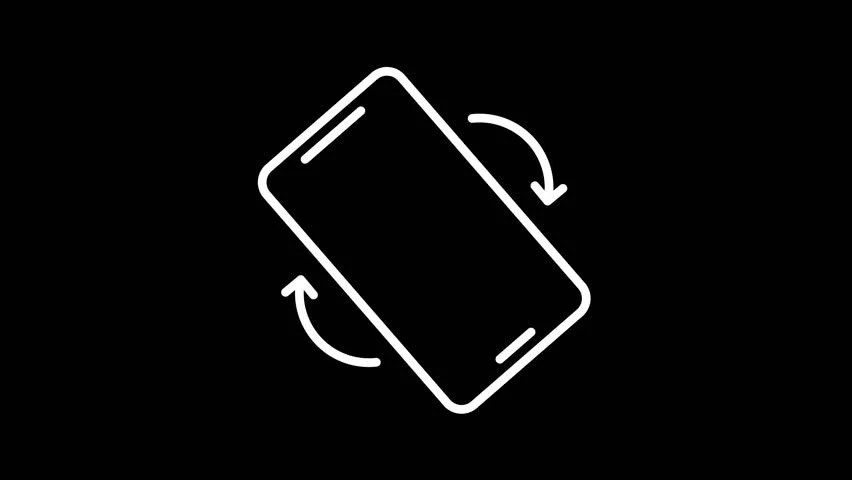 Phone rotating from landscape to portrait orientation